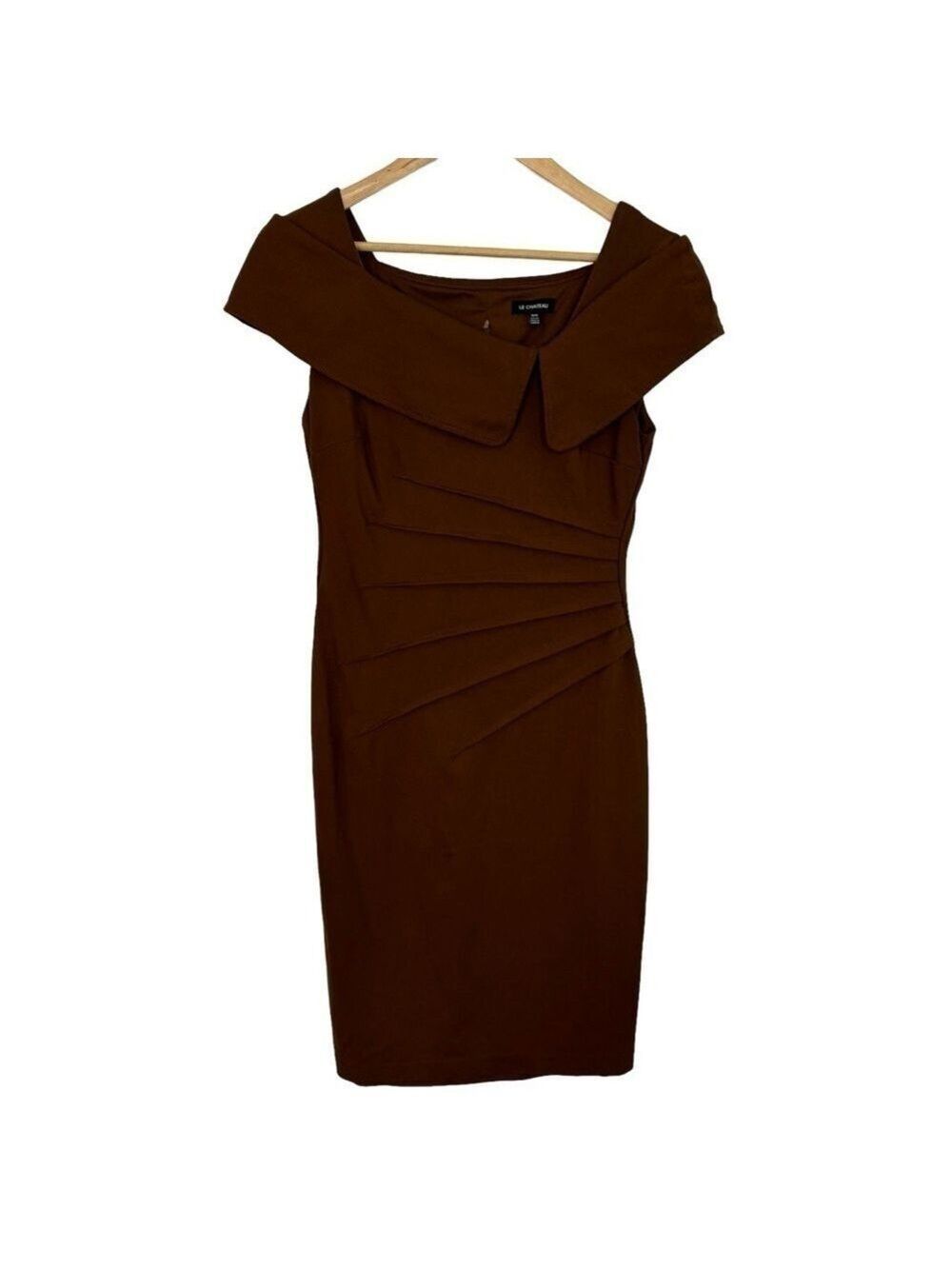 Le Chateau Fitted Dress Womens M Brown Cocktail Party Professional Career EUC